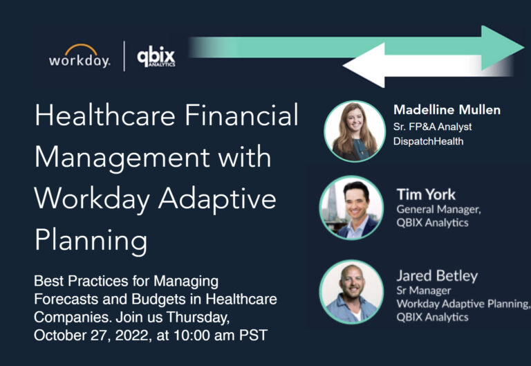 Healthcare Financial Management with Workday Adaptive Planning - Webinar Image